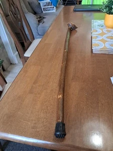 Bastón bastón de madera maciza tallado a mano de colección 85 cm - Imagen 1 de 13