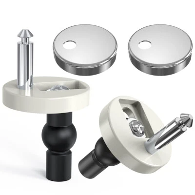 2pcs Quality Top Fix WC Toilet Seat Hinge Fittings Screws Quick Release Hinges - Image 1 of 4