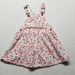 Vestido OshKosh B’Gosh 4T Niñas Denim Blanco Rojo Floral Sarga Correas Ajustables - Imagen 1 de 7
