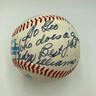 Ted Williams "Does A Great Job" Signed Inscribed Baseball PSA DNA - Image 1 of 4