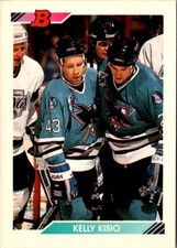 1992 Bowman Kelly Kisio #166 San Jose Sharks Hockey Card