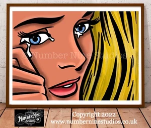 Pinup Girl Pop Art Artwork Print A5 signed by artist, limited to 500 prints. - Picture 1 of 6