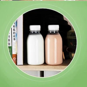 Transparent Plastic Milk Storage Bottle Beverage Drinking Clear Milk Bottles *1 - Picture 1 of 21