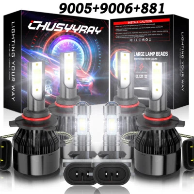 For Cadillac Eldorado 1992-2002 LED Headlight Hi-Low Beam + Fog Lights Bulbs - Image 1 of 4