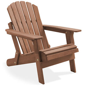 Oversized Folding Adirondack Chair, Wood Outdoor Patio Chair