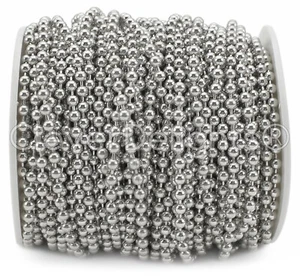3.2mm Ball Chain - Platinum Silver Color - 30 100 Feet - Bulk Craft Spool - Picture 1 of 3