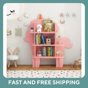 Unicorn Kids Toy Book Shelf Storage Organizer w/ Anti-Toppling System Play Room - Picture 1 of 9