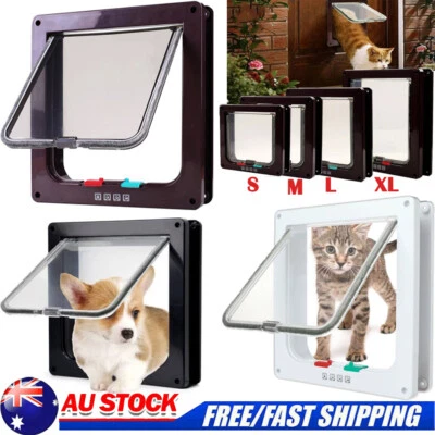 4 Way Lockable Pet Door Window Locking Dog Cat Flap Magnetic Frame S/M/L/XL AU - image 1 of 4