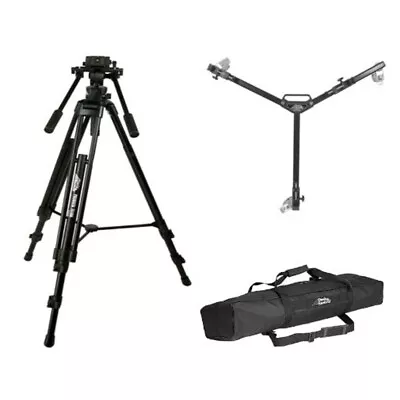 Davis & Sanford Provista 7518B Tripod + FM18 Fluid Head W3 Folding Dolly + Bag - Image 1 of 4