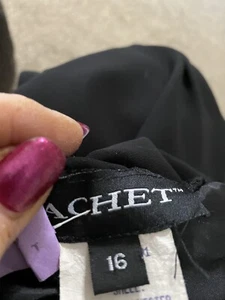 Cachet Size 16 Black Fully Lined Back Zip Formal Skirt - Picture 1 of 3