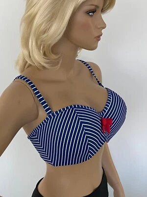 Top de bikini Panache Swim Britt a rayas SW0923 NUEVO CON ETIQUETAS Foto 1 de 4