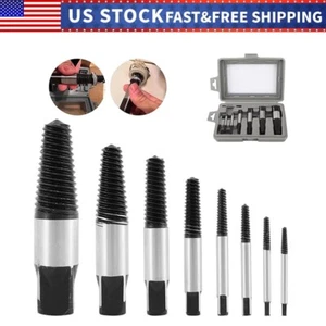 8PCS Screw Extractor Set Easy Out Drill Bits guide Broken Screws Bolt Remover - Picture 1 of 9