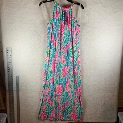 Vestido Lilly Pulitzer Mujer Cadena Dorada Cuello Halter Bingham Midi Multi Talla S Nuevo con Etiquetas Foto 1 de 4