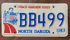 North Dakota 1986 TEDDY ROOSEVELT GRAPHIC License Plate # BB499