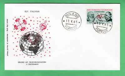 Italy 1965 FDC The 100th Anniversary of the UIT first day cover Milan postmark - Image 1 of 3