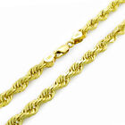10K Yellow Gold 5Mm Diamond Cut Rope Italian Chain Pendant Necklace Mens 28"