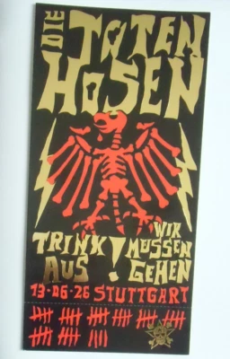 DIE TOTEN HOSEN STUTTGART 2026 Karte Cannstatter Wasen 13.6.26 Ticket Tour Tote - Bild 1 von 2