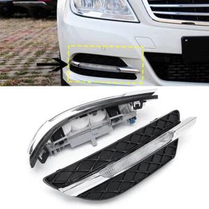 Pair LED Daytime Running Light DRL Fog Lamp for Benz W204 C-Class 2011 2012 2013 - Picture 1 of 7