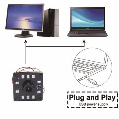 ELP 1.3MP Night Vision USB Webcam CMOS AR0130 CCTV Camera Module with IR LEDs - Image 1 of 4