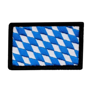 Café Viereck ® Bayern Bundesland Patch gestickt mit Klett blau weiß 6x4 - Bild 1 von 1