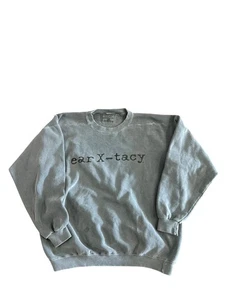 Pullover vintage Earxtacy cuello redondo desteñido Record Store años 90 XL - Imagen 1 de 6
