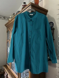Joan Rivers Teal Classic Collection Hemd Gr. XL Fronttasche Seitentasche - Bild 1 von 7