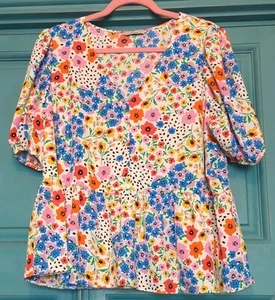 George At Asda Floral Blouse Size 18 44" chest - Picture 1 of 7