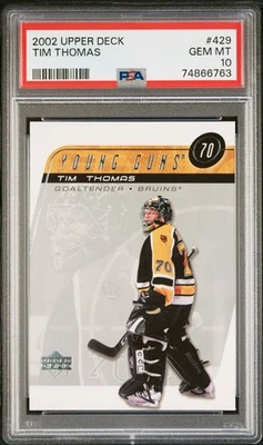 2002-03 Upper Deck Young Guns Tim Thomas #429 Rookie PSA 10 - Image 1 of 2