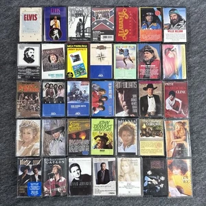 LOT OF 35 TOP COUNTRY CASSETTES - ALL PLAY!  NO JUNK HERE! Few Are Sealed - Picture 1 of 11