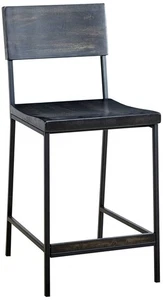 Tacoma 24 3/4" Black Wood and Metal Counter Stool - Picture 1 of 1