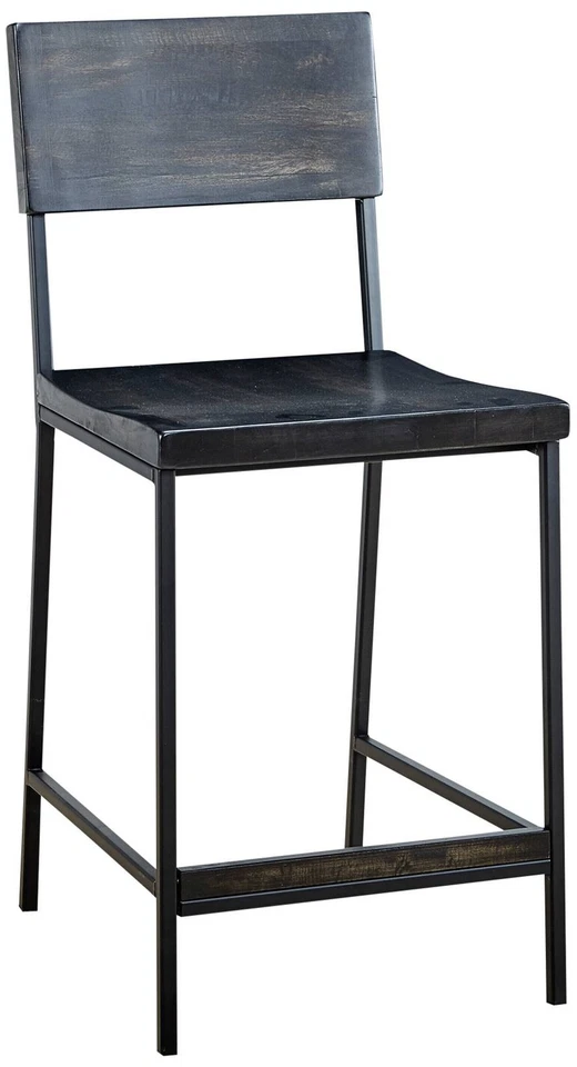 Tacoma 24 3/4" Black Wood and Metal Counter Stool - Image 1 of 1