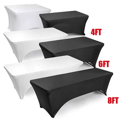 4ft 6ft 8ft Stretch Tablecloths Spandex Table Cover Wedding Party Banquet Cloth - image 1 of 4