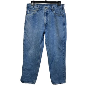 Jean Carhartt Calce Relajado Pierna Recta Franela Forrado Clásico Americano Ropa de Trabajo - Imagen 1 de 13