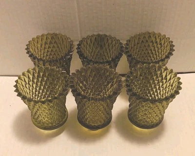 Домашний интерьер обет чашки / подсвечники набор из 6 зеленый бриллиант огранки - Изображение 1 из 4