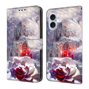 castle Card Wallet Case For Various Phone Bag Flip Stand Cover Magnetic Leather - Picture 1 of 11