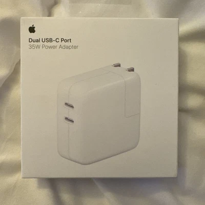 Original Genuine Apple MacBook Dual USB-C Charger 35w MNWP3AM/A NEW! SEALED OEM - Image 1 of 2