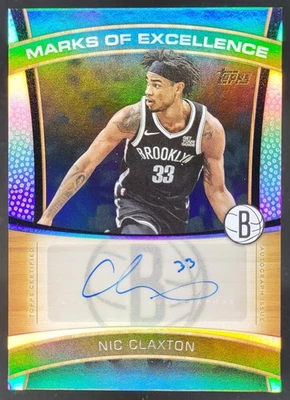 2025-26 Topps Nic Claxton Marks of Excellence Rainbow Foil Auto Nets EC2 - Image 1 of 4