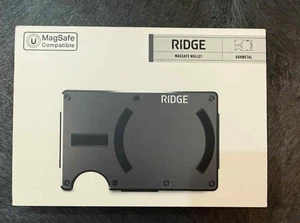 Ridge MagSafe Wallet Gunmetal RFID Front Pocket Card Holder Cash Strap - Picture 1 of 2