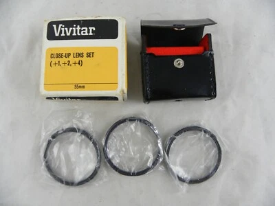 Vivitar 55mm Close-Up Lens Set (+1, +2, +4) with Box, Instructions, and Case - Image 1 of 4