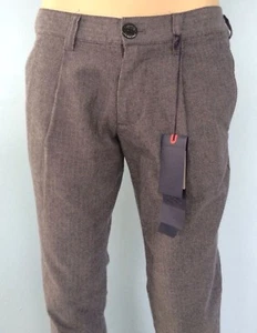 NWT $345 Armani Jeans AJ Men's Herringbone Pants Dress Casual Gray EU 46 US 30 - Picture 1 of 12