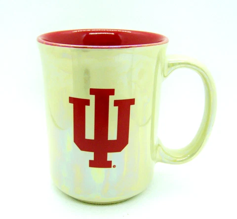 Indiana Hoosiers NCAA Iridescent Yellow Coffee Mug Tea Cup 15 oz Red Interior Cover
