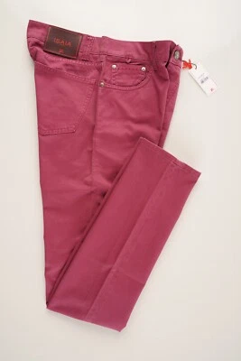 NWT ISAIA Italy Muted Red Stretch Cotton Self Edge Twill Denim Jeans 30 (EU 46) - Image 1 of 4