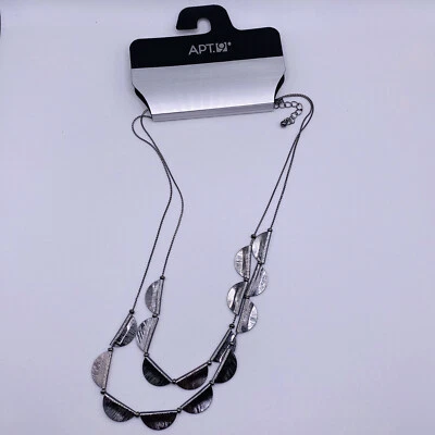 Apt 9 Black Half Circle Double Strand Necklace New - Image 1 of 2