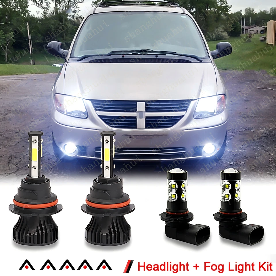 Para Dodge Grand Caravan 2001-2007 4X bombillas LED altas/bajas + luz antiniebla 6000 k Foto 1 de 4