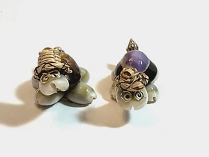 2 Turtle Figurine Figures Knick Knacks Miniature Statue Decor Shells - Picture 1 of 11