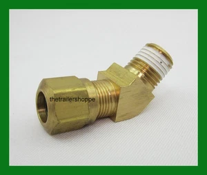 VelVac Air Brake Fitting DOT Approved 3/8" Tube 1/4" NPT Male 45° Elbow 2 PC - Picture 1 of 1