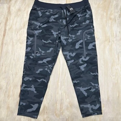 NEW 3XL Under Armour Elite Camo Cargo Print Pants Mens Gray Black 1373869-012 - Image 1 of 4