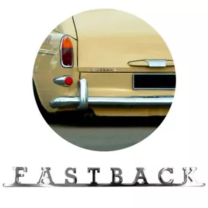 DECKLID SCRIPT EMBLEM BADGE STAINLESS STEEL FASTBACK FITS VW TYPE 3 FASTBACK - Picture 1 of 2