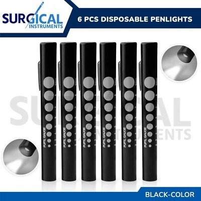 6 Pcs Disposable Penlights Set Diagnostic ENT Emergency Medical - BLACK Hi-Q - Image 1 of 4