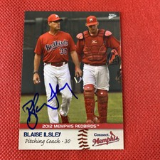 2012 Memphis Redbirds Blaise Ilsley Auto Signed Autograph Cardinals 